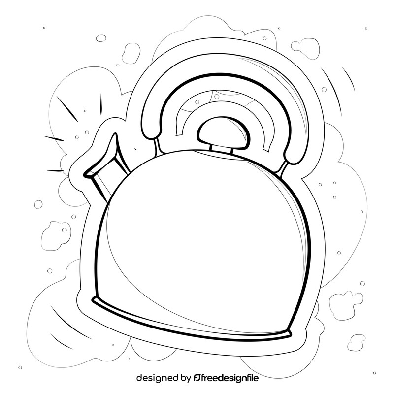 Kettle black and white vector