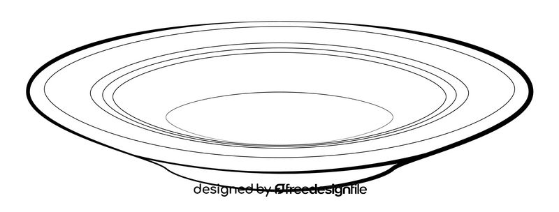 Plate drawing black and white clipart