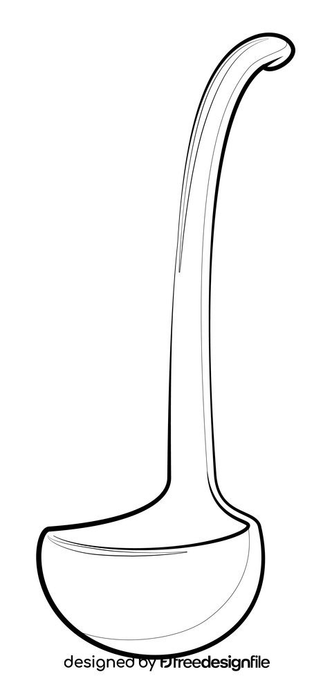 Ladle drawing black and white clipart