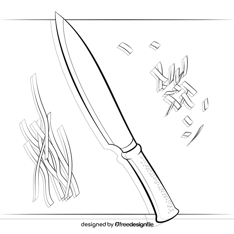 Knife black and white vector