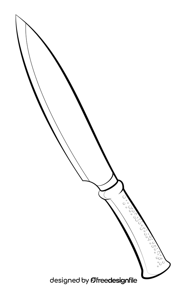 Knife drawing black and white clipart