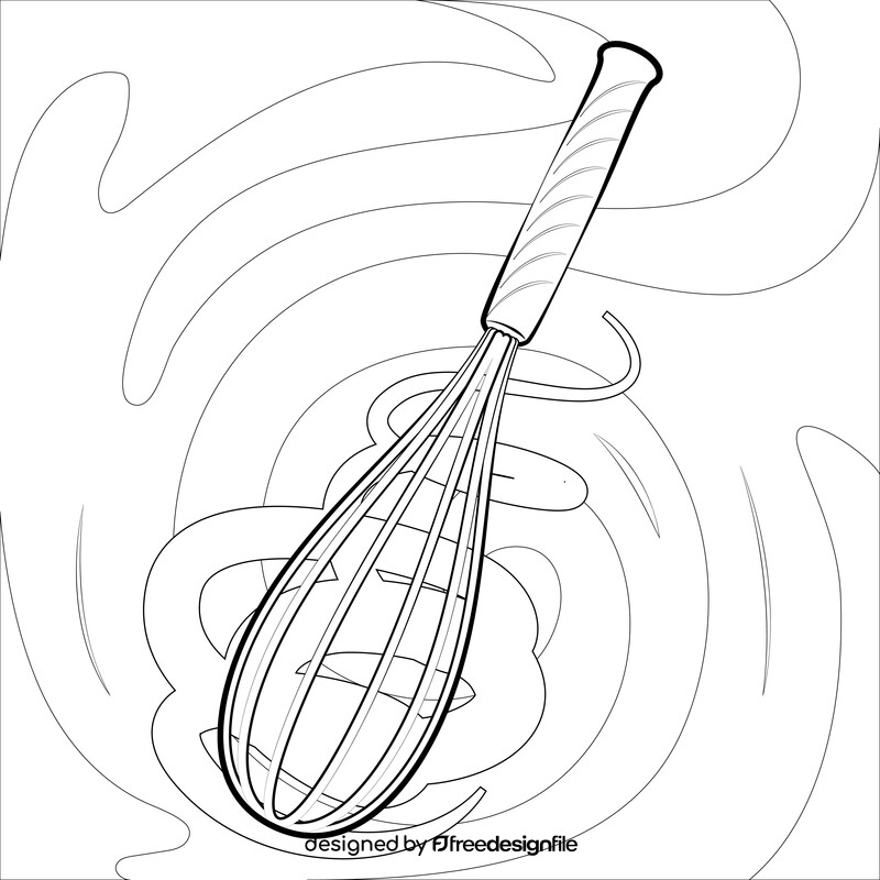 Whisk black and white vector