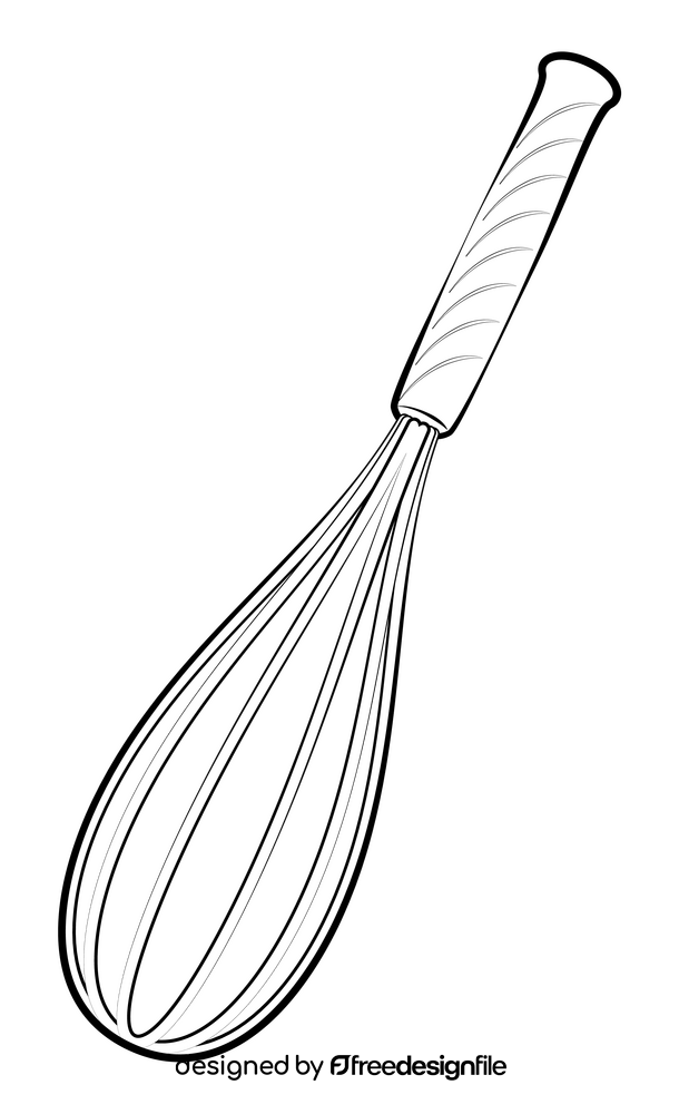 Whisk drawing black and white clipart