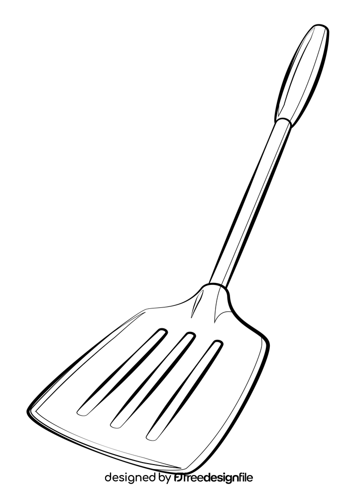 Spatula drawing black and white clipart