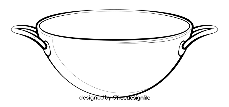 Wok drawing black and white clipart