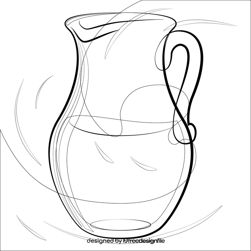 Jug black and white vector