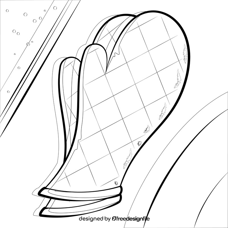 Oven mitts black and white vector