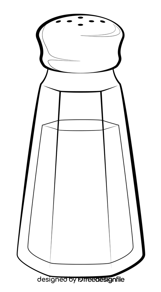 Salt shaker drawing black and white clipart