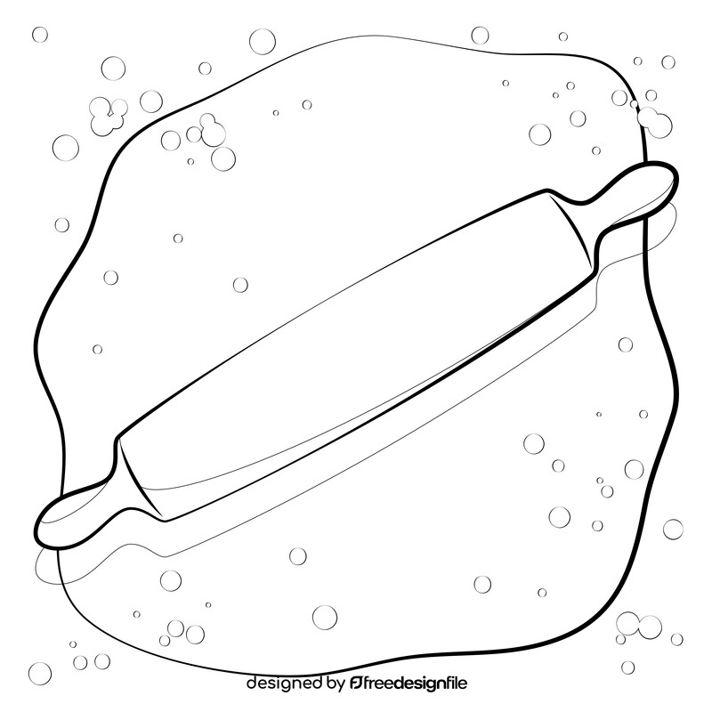 Rolling pin black and white vector