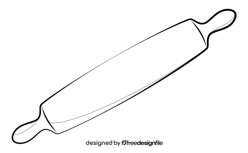 Rolling pin drawing black and white clipart