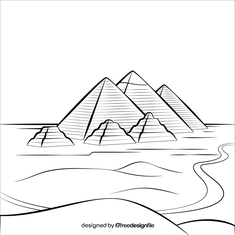 Pyramids black and white vector
