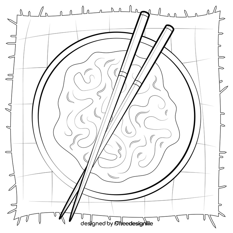 Chopsticks black and white vector