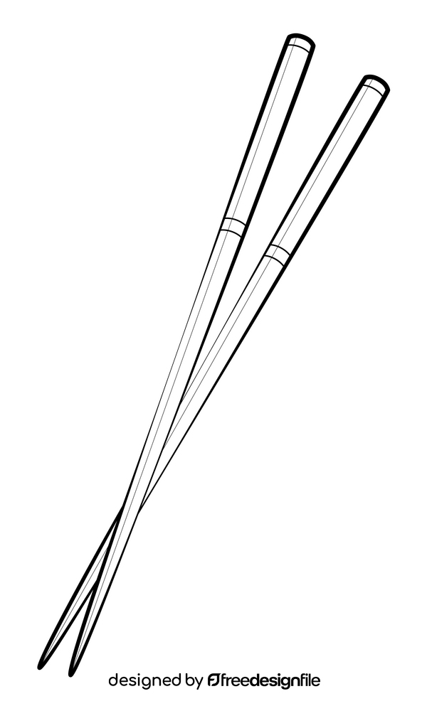 Chopsticks drawing black and white clipart