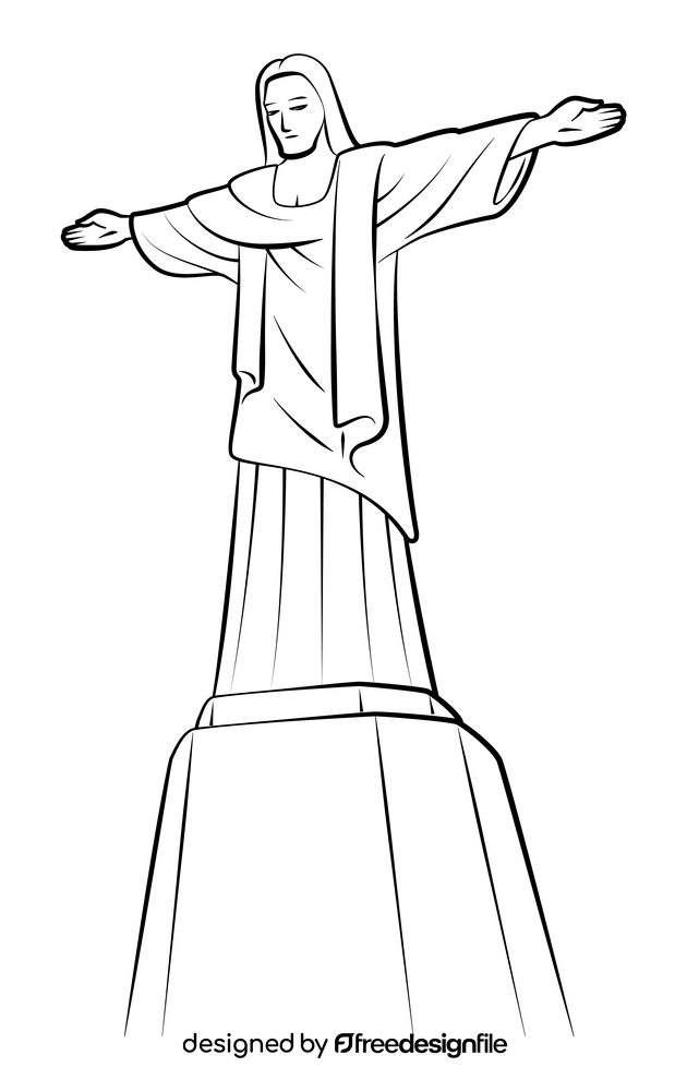 Christ the redeemer black and white clipart