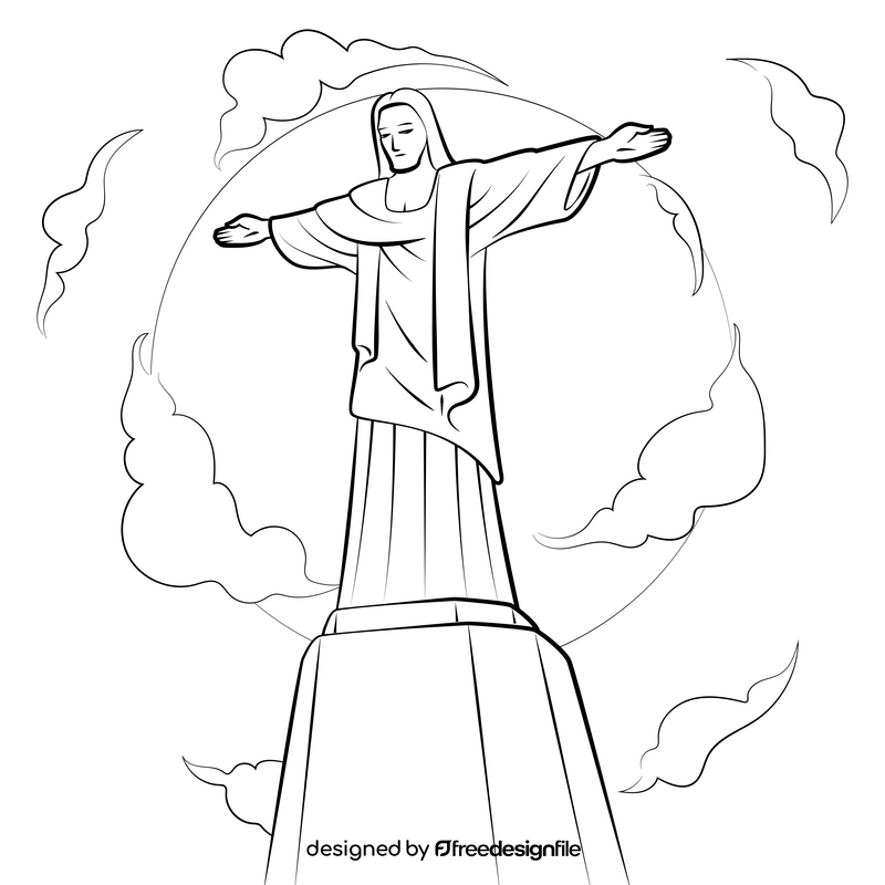 Christ the redeemer black and white vector