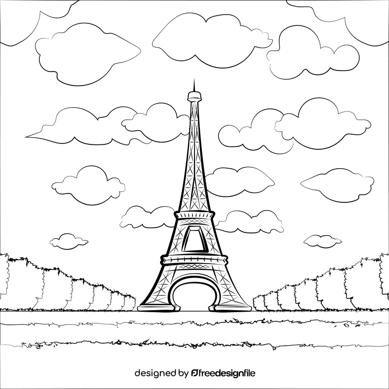 Eiffel tower black and white vector