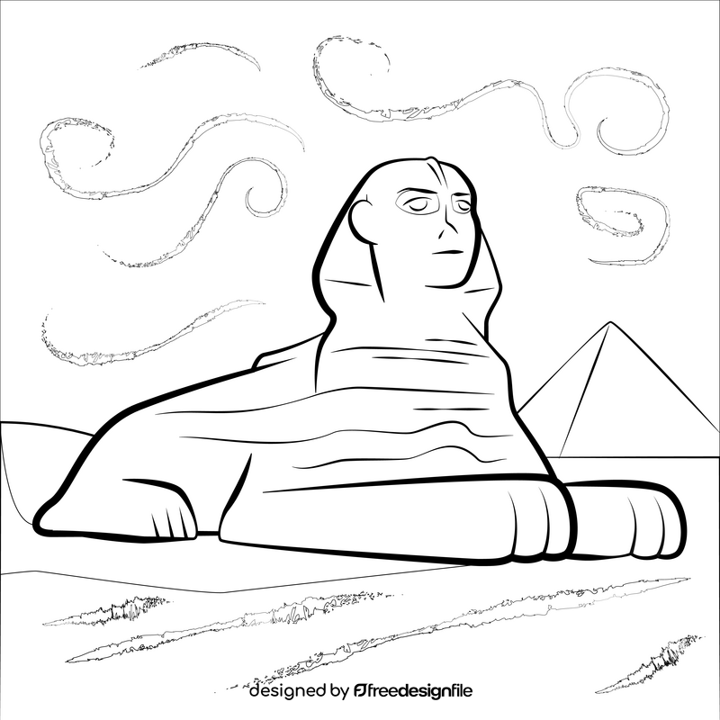 Sphinx black and white vector