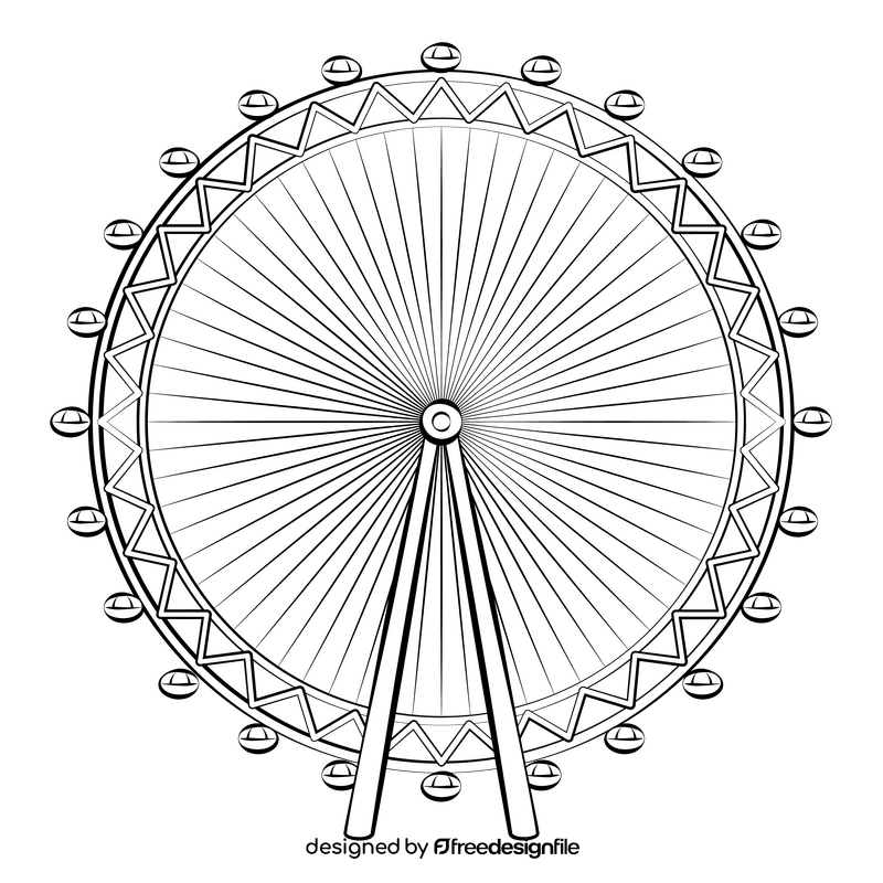 London eye black and white clipart