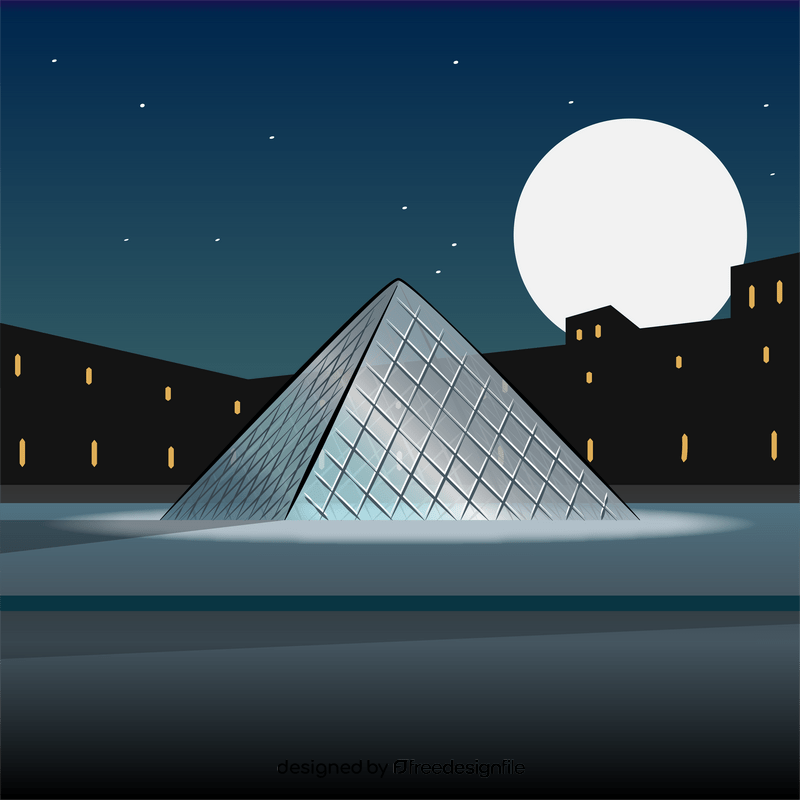 Louvre pyramid vector