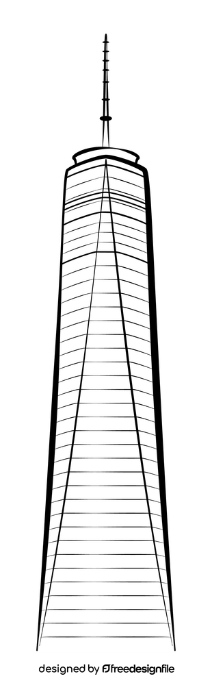 One world trade center black and white clipart