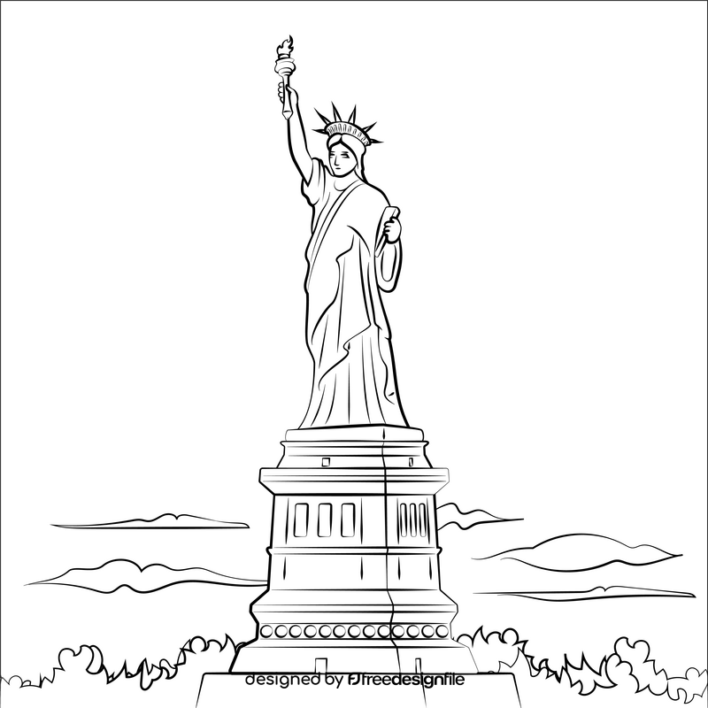 Statue of liberty black and white vector