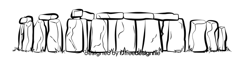 Stonehenge black and white clipart