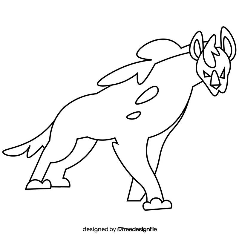 Hyena drawing black and white clipart