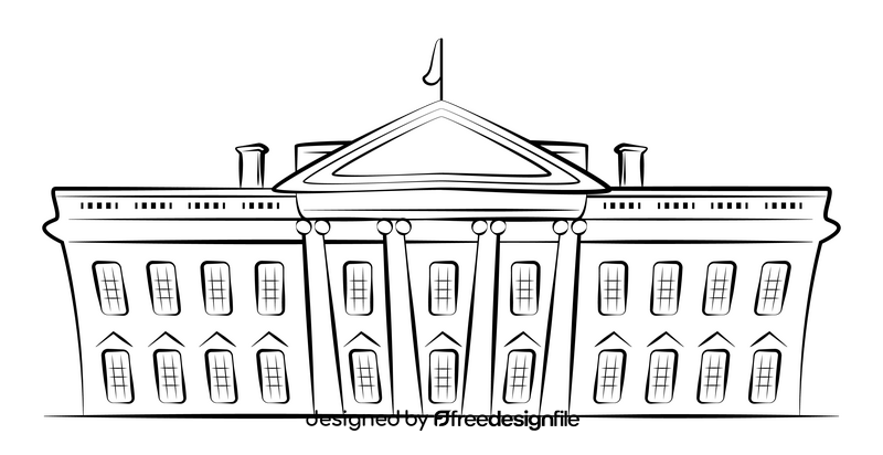 White house black and white clipart