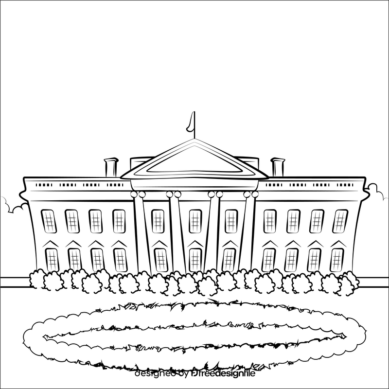 White house black and white vector