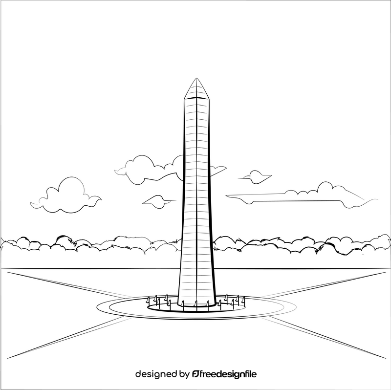 Washington monument black and white vector