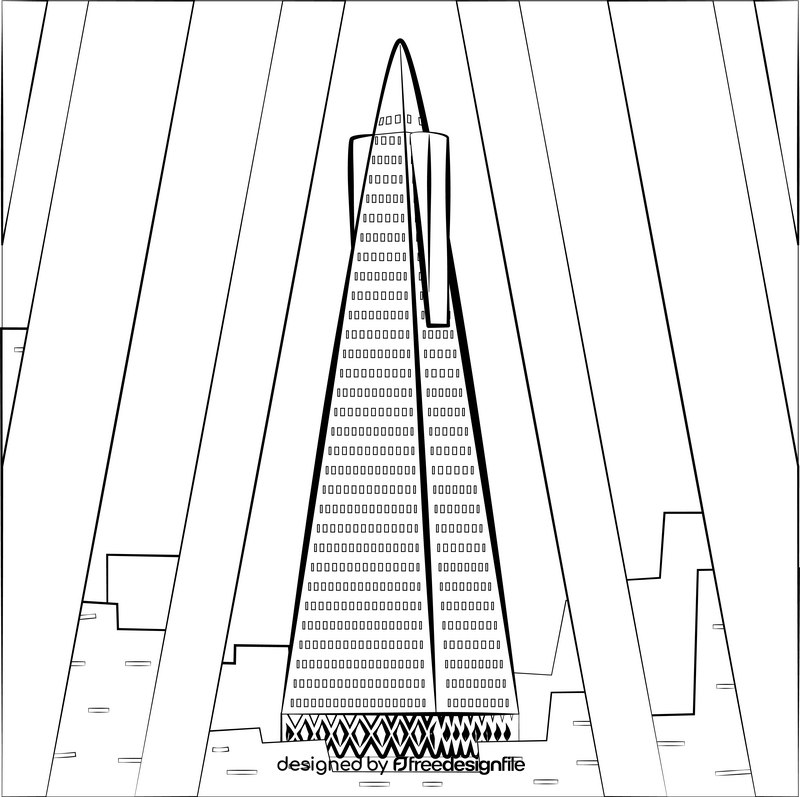 Transamerica pyramid black and white vector