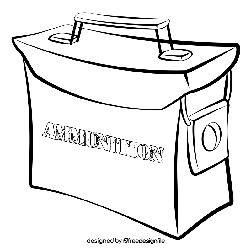 Ammunition box black and white clipart