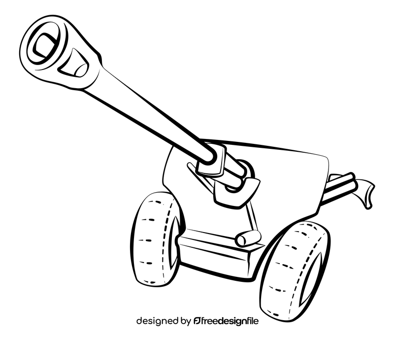 Artillery black and white clipart