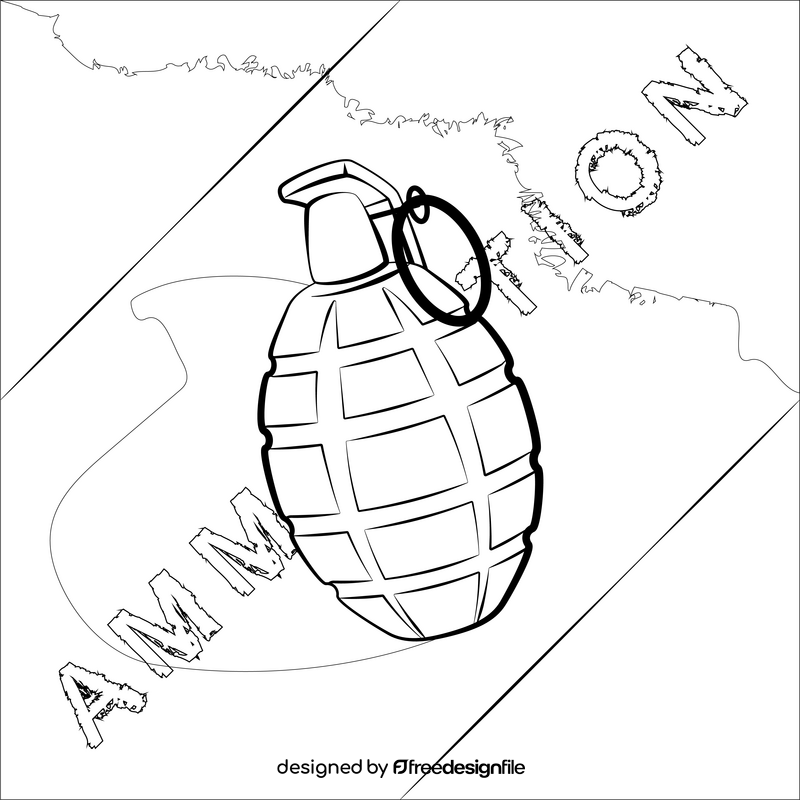 Grenade black and white vector