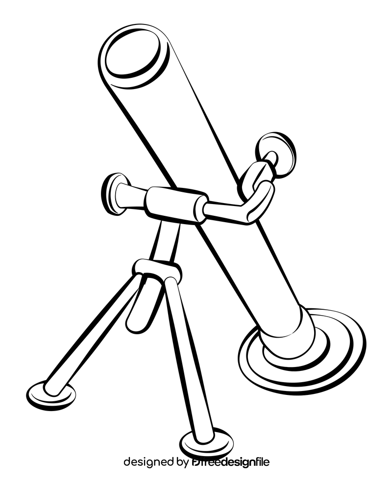 Mortar launcher black and white clipart