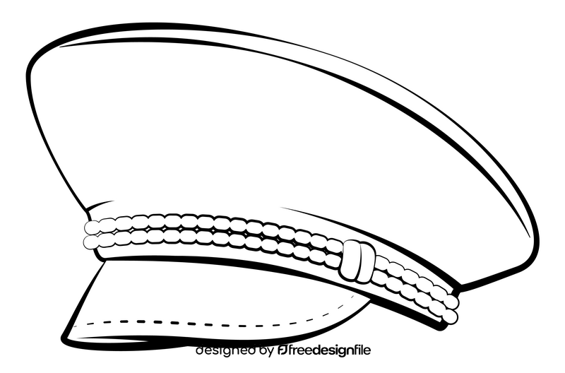 General hat black and white clipart