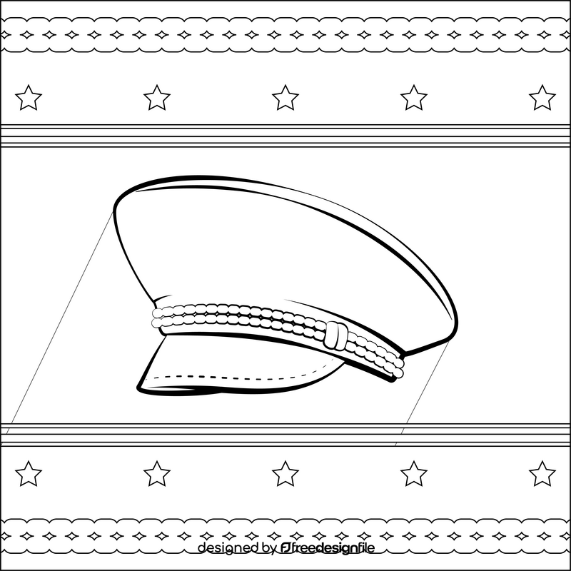General hat black and white vector