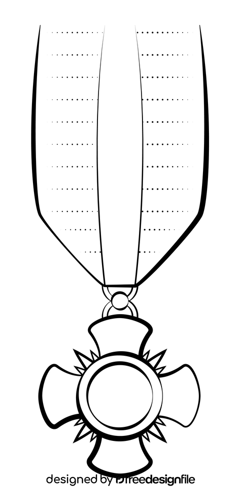 Medal black and white clipart