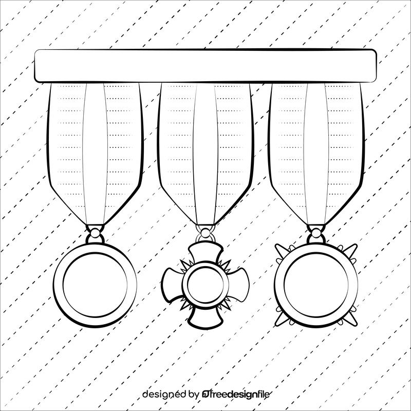 Medal black and white vector