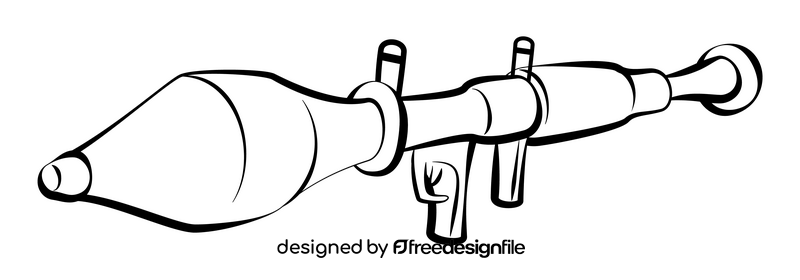 Rocket launcher black and white clipart