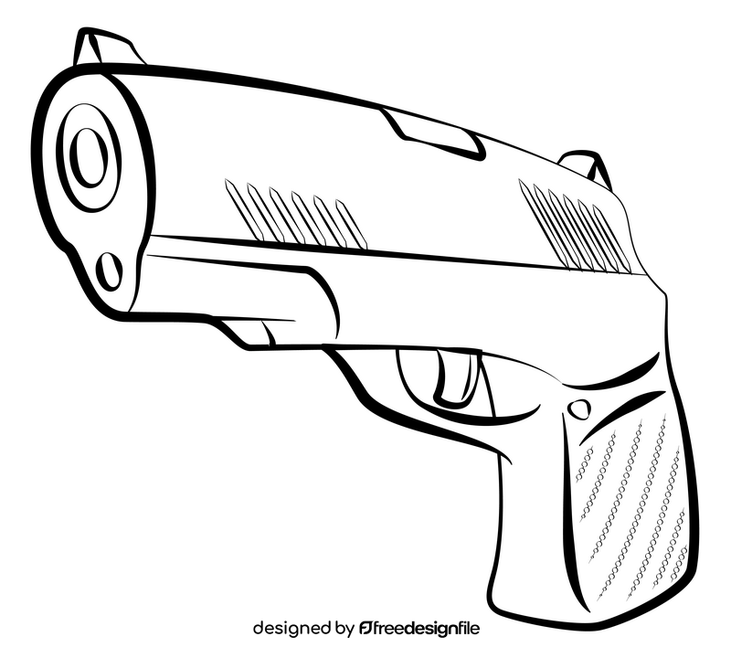 Pistol black and white clipart free download