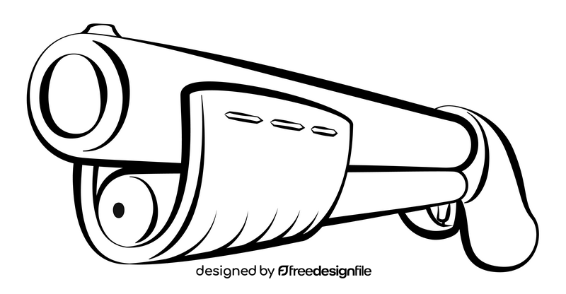 Shotgun black and white clipart