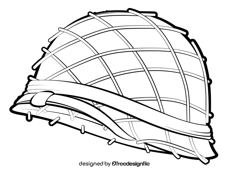 Us army helmet black and white clipart