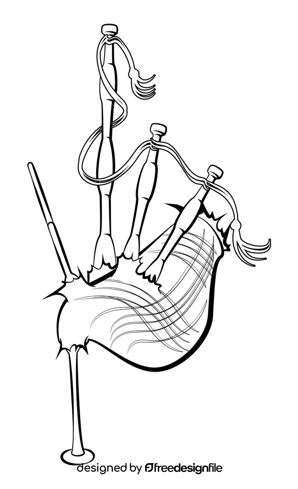 Bagpipes black and white clipart