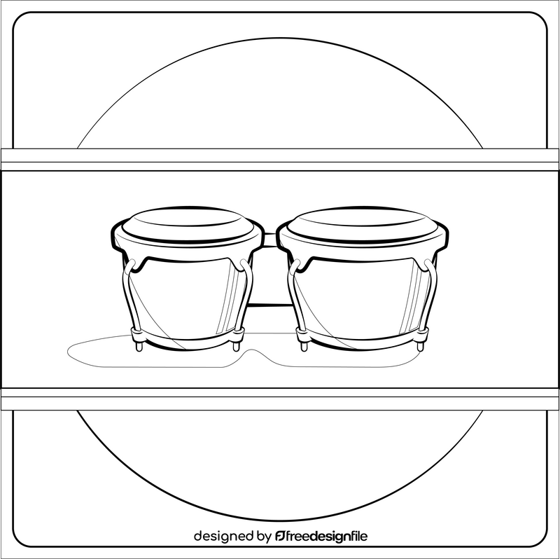 Bongo drums black and white vector