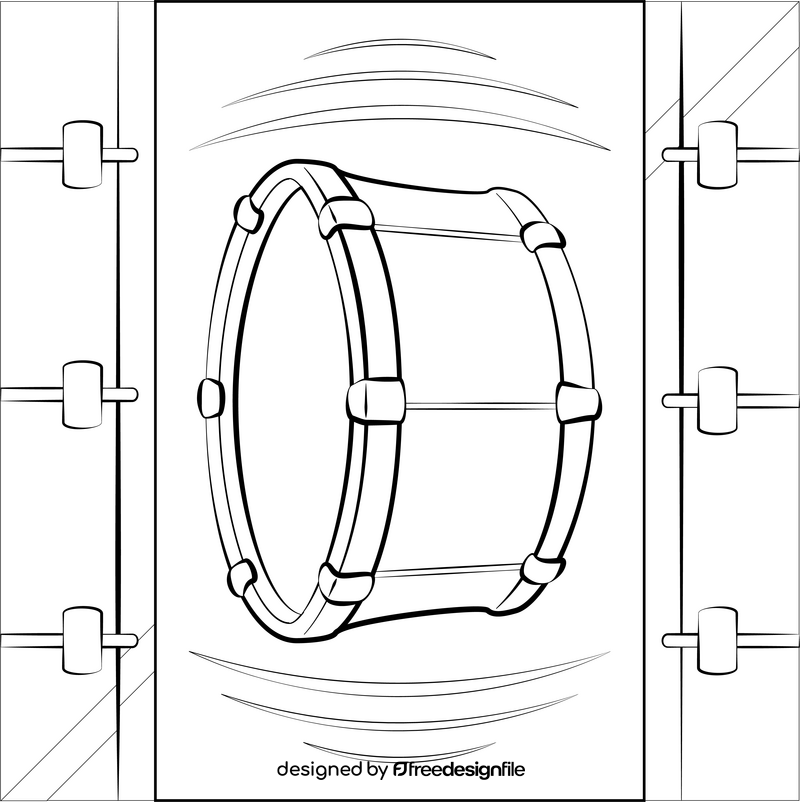 Bass drum black and white vector