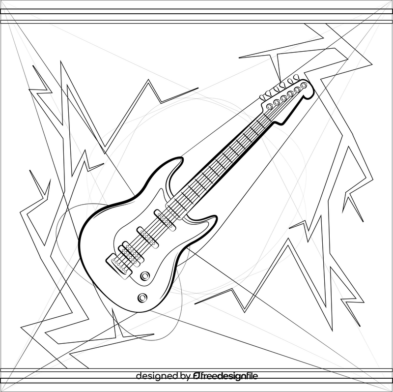 Electric guitar black and white vector