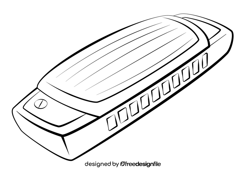 Harmonica black and white clipart