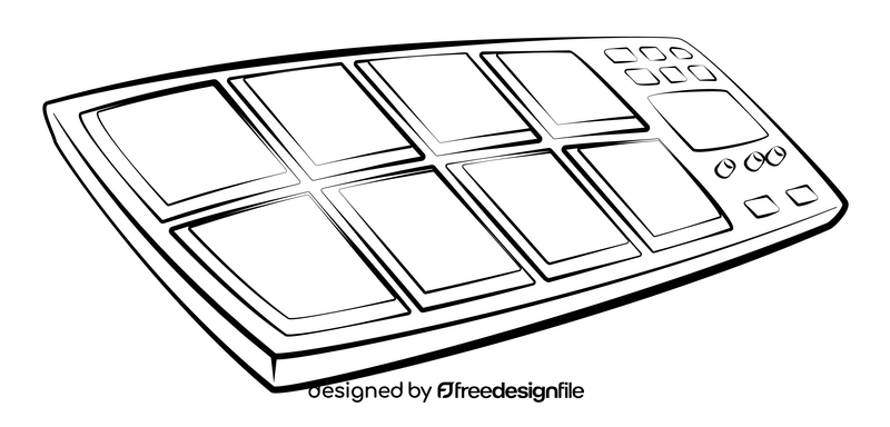 Octapad black and white clipart