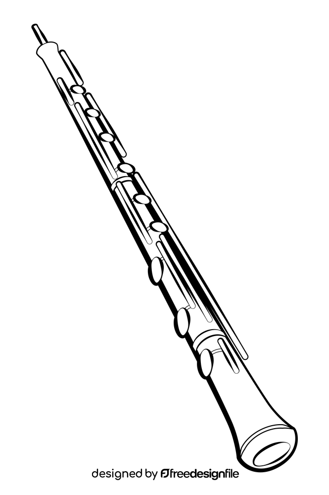 Oboe black and white clipart